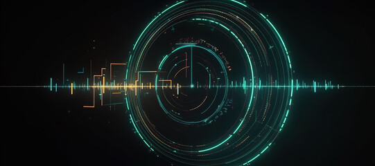 Obraz premium glowing circle line, geometric, light 76