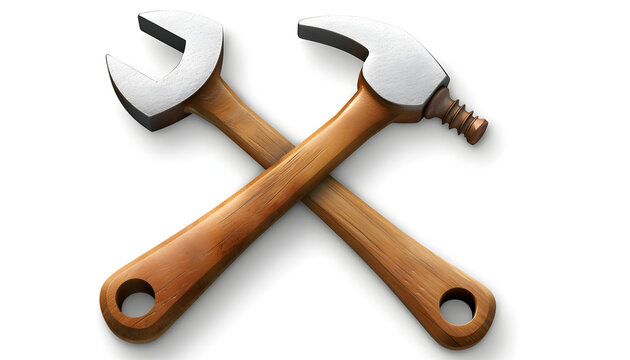 Imagine the hammer and wrench crossed emoji symbolizing construction repairs and manual labor  Generative AI