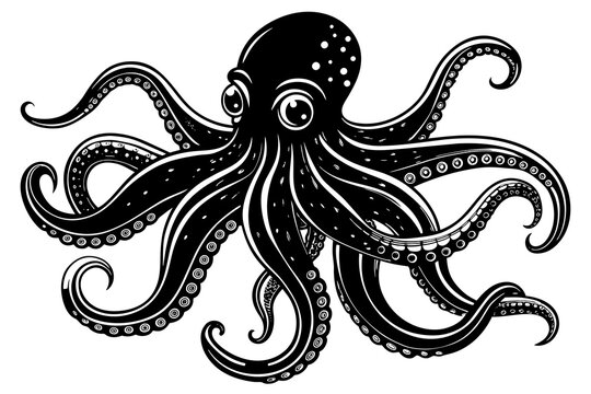 recommend clip art: octopus silhouette vector illustration