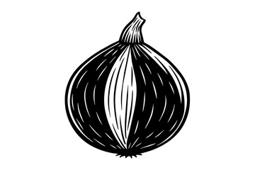 onion silhouette vector illustration