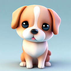 3D furry forest animal with beautiful colors and white background. with Generative AI technology	