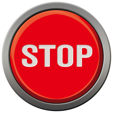  illustration of an electronic pressure button with writing: stop