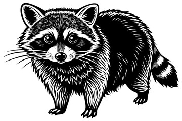 raccoon silhouette vector illustration