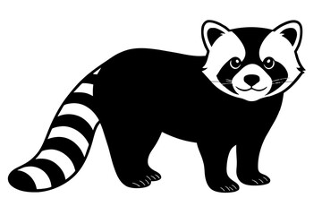 red panda silhouette vector illustration