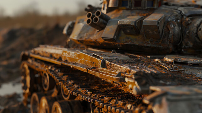 tank wreck on battlefield