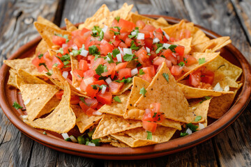 Mexican nachos chips with salsa - 779455789