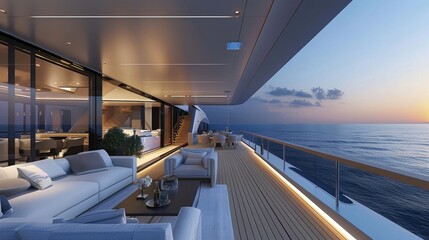 A luxury yacht with a sleek modern design  AI generated illustration