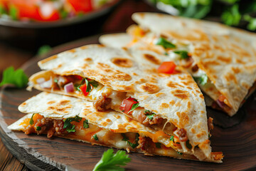Mexican quesadilla with chicken and vegetables
