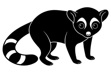 slow loriska silhouette vector illustration