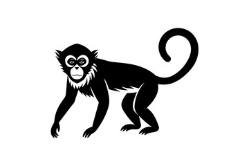 spider monkey silhouette vector illustration