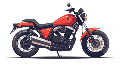 Obraz na płótnie Canvas Motorcycle flat vector isolated on white background