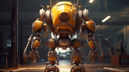 robot minifigure on the background of nature