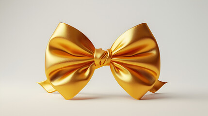 gold gift bow isolated on a white background, generative Ai