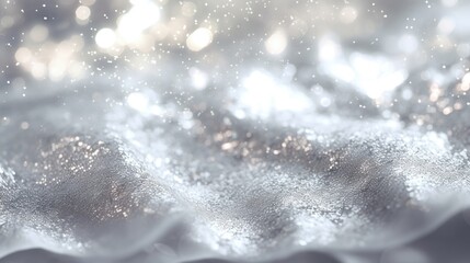 Abstract background with bokeh defocused lights and snowflakes