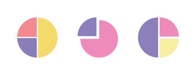 Flat Pie Chart Icon Symbol Vector Illustration