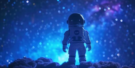 A peaceful D render of a cartoon-style astronaut exploring space  AI generated illustration