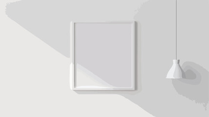 Realistic Square White Blank Picture frame hanging on