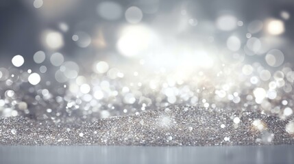 Abstract background with bokeh defocused lights and snowflakes