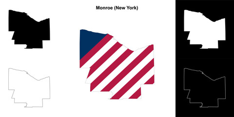 Monroe County (New York) outline map set