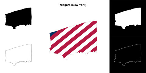 Niagara County (New York) outline map set
