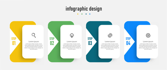 Infographic elements business template. timeline with 4 steps, options. can be used for workflow diagram, info chart, web design. vector illustration.