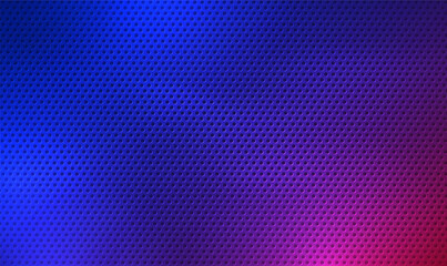Futuristic perforated technology background. Metal perforated metal plate. Metal grill. Perforated sheet metal. Сircle black mesh. Speaker grill texture. Modern technology innovation concept. Vector. - obrazy, fototapety, plakaty