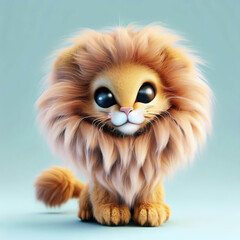Obraz premium 3D furry forest animal with beautiful colors and white background. with Generative AI technology 