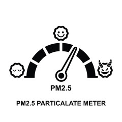 PM2.5 particulate matter icon. Air quality icon isolated on background vector illustration.