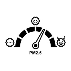 PM2.5 particulate matter icon. Air quality icon isolated on background