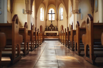 interior of beautiful catholic church