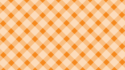 Orange and white seamless pattern diagonal checkered background