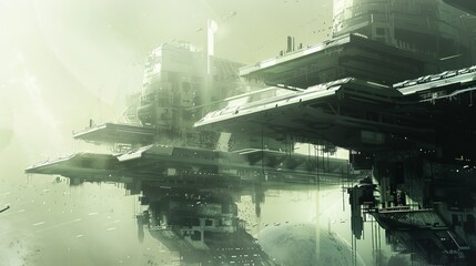 A sci-fi concept art piece featuring advanced technology  AI generated illustration