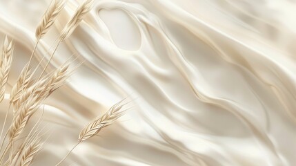 A sophisticated artwork capturing the essence of white milk almond cocoa and wheat  AI generated illustration