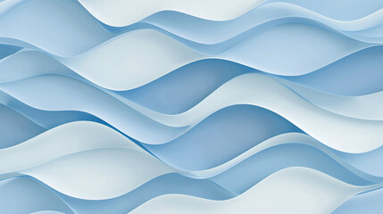 Abstract Blue Paper Waves Layered Design Background