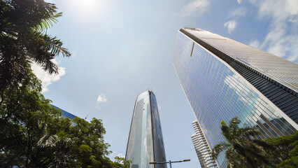 Skyscrapers of Jakarta, the capital of Indonesia, on a sunny day.