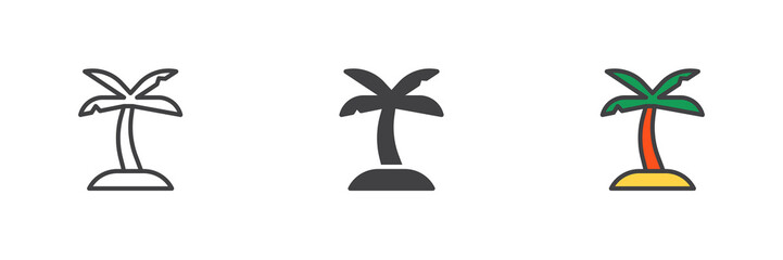 Palm Tree different style icon set
