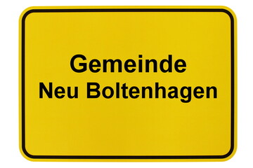Illustration eines Ortsschildes der Gemeinde Neu Boltenhagen in Mecklenburg-Vorpommern