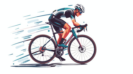 Sport cycling vector icon flat vector isolated on whit