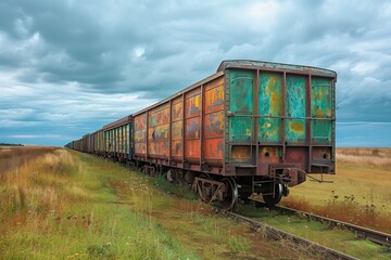 Fototapeta premium Old abandoned freight car