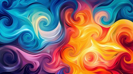 A vibrant background of swirling colors and shapes  AI generated illustration