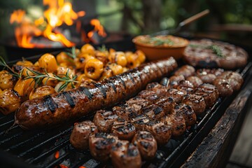 Assorted Food Grilling on the Barbecue