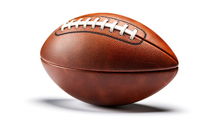 Leather American football ball on white background - Powered by Adobe