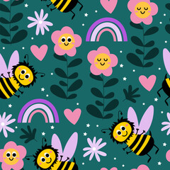  Bee seamless pattern for kids - 779473791