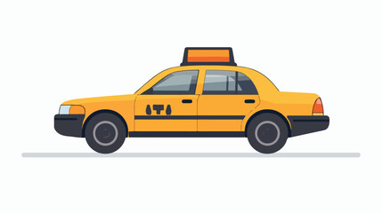 Taxi vehicle isolated icon flat vector isolated on whi