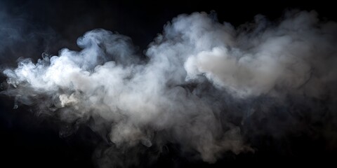 isolated smoke on black background - obrazy, fototapety, plakaty