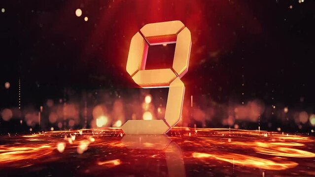 Futuristic Modern Countdown Timer from 10 to 1 seconds with Motion Graphics Animation