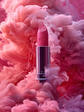 Pink Lip Creamy Matte Lip Color Against a backdrop of swirling pink smoke, this luxurious lip shade exudes elegance and sophistication, adding a touch of glamour to any look.