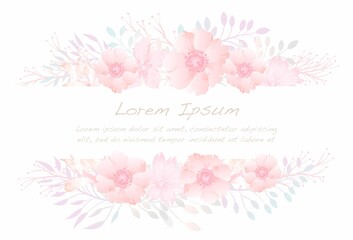 Vector Watercolor Floral Background Illustration With Text Space Isolated White Background