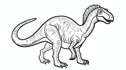 Parasaurolophus coloring page. Cute flat dinosaur 