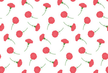 seamless pattern with carnations for greeting cards, flyers, social media wallpapers, etc. 
